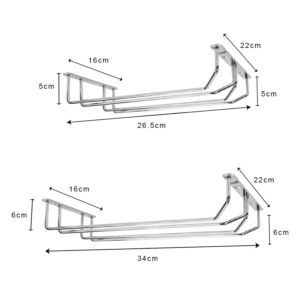 

Kitchen Supplies 27cm 35cm Home Storage Stemware Holder Wine Glass Rack Stainless Steel Hanging Goblet Holder