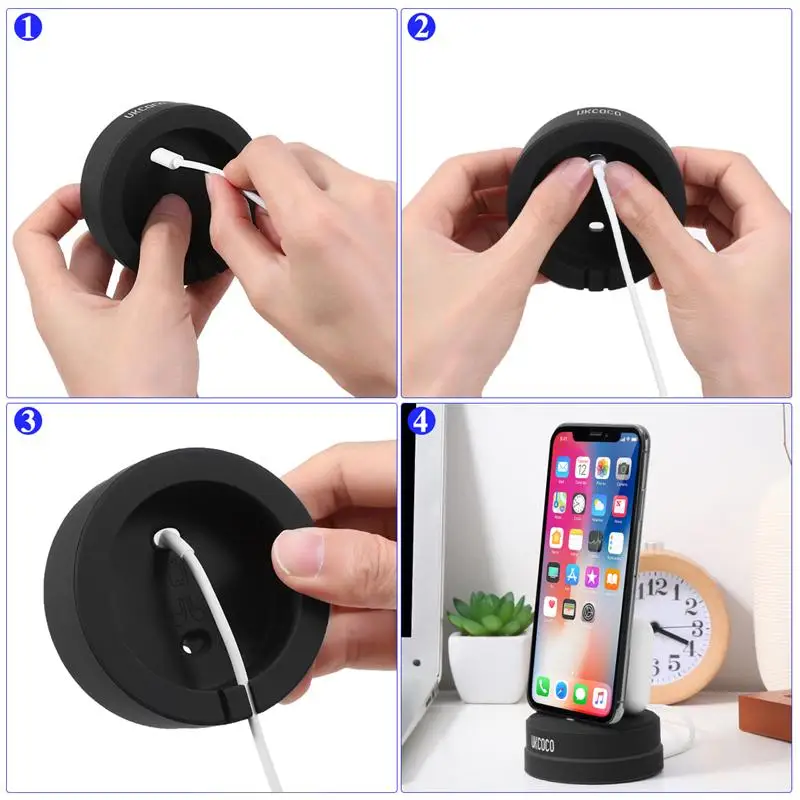 UKCOCO 2 в 1 силиконовая подставка зарядная док станция держатель для Apple AirPods iPhone 11 Pro