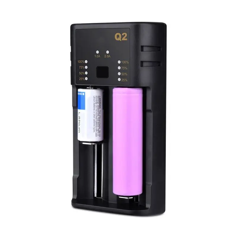2 Слоты USB быстрое зарядное устройство адаптер для 18650 20700 21700 26650 18350 10500 зарядное устройство для никель-кадмиевых или никель-металл-AAA литиевая батарея li-ion никель-металл-гидридных и никель-кадмиевых типов аккумуляторов мА/ч. аккумулятор