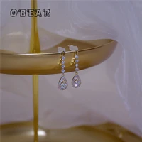 obear 14k real gold plating korean simple wild zirconearrings women fashion temperament daily jewelry