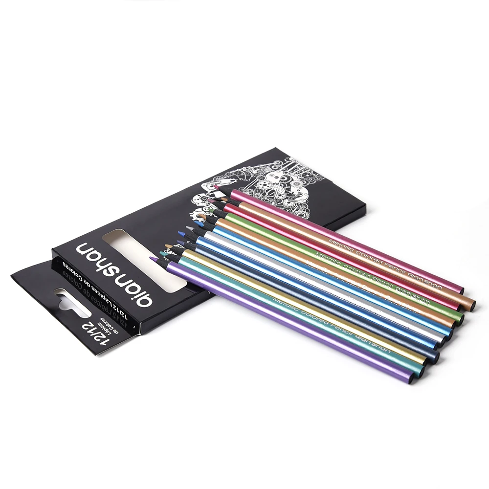 Металлические цветные карандаши 12 цветов нетоксичные деревянные предварительно