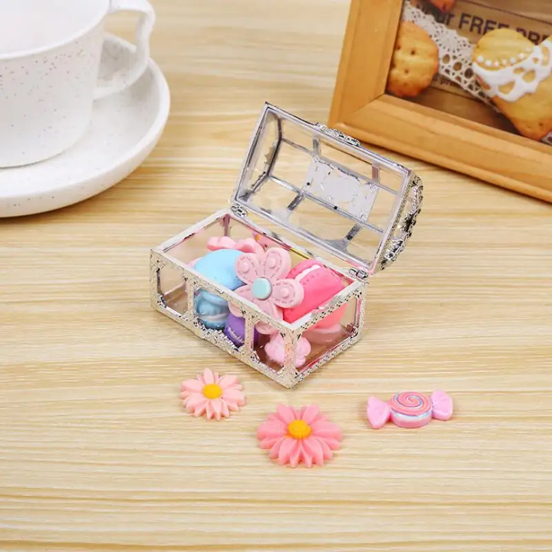 

Treasure Chest Candy Box Wedding Favor Mini Gift Boxes Food Grade Plastic Transparent Jewelry Stoage Case LX8016