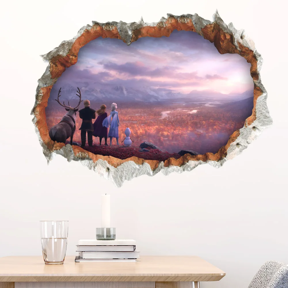 

Hot Disney Frozen Princess Wall Stickers For Kids Rooms Nursery Home Decor Elsa Anna Wall Decals PVC Mural Art Diy Wall Decor