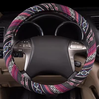 moqiu ethnic style car steering wheel cover car steering wheel covers auto linen car decoration accessories 3738cm universal