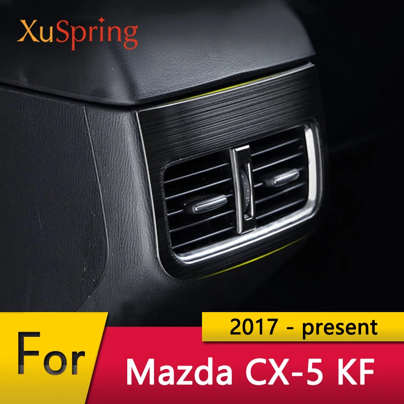 

For Mazda CX-5 CX5 2017-2021 KF Car Rear Console Center Air Conditioner Vent Outlet Frame Cover Trim Stickers Styling