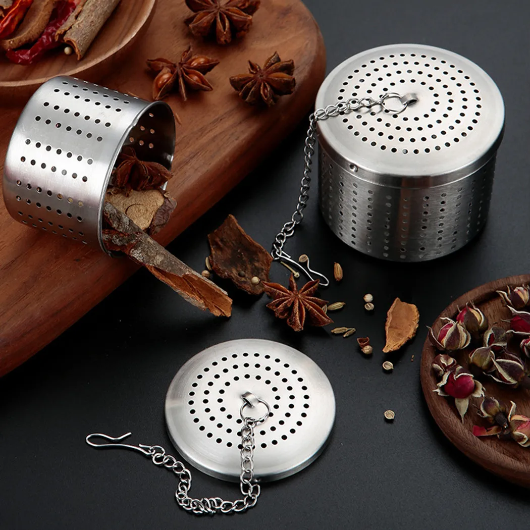 

.8*4cm Sieve Ball Grain Pot Herb Infuser Kitchen Loose Leaf Mesh Silver