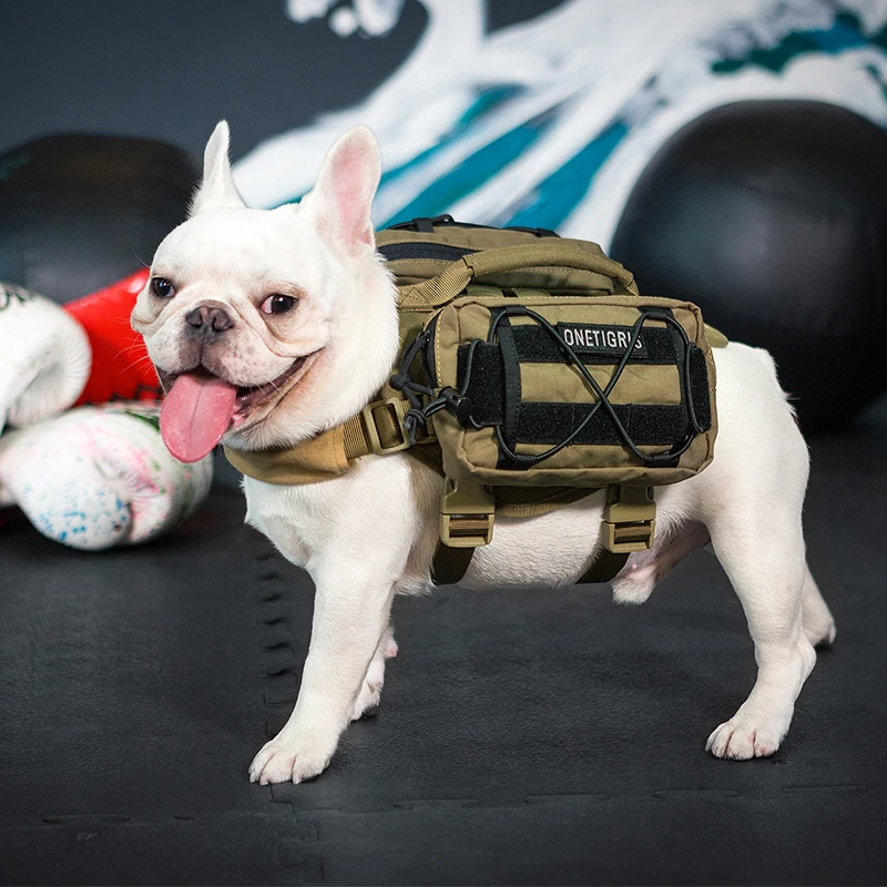 OneTigris MOLLE Small Sized Dog Vest for Walking Hiking Training K9 Harness with Treat Tote Pouches Service | Спорт и развлечения