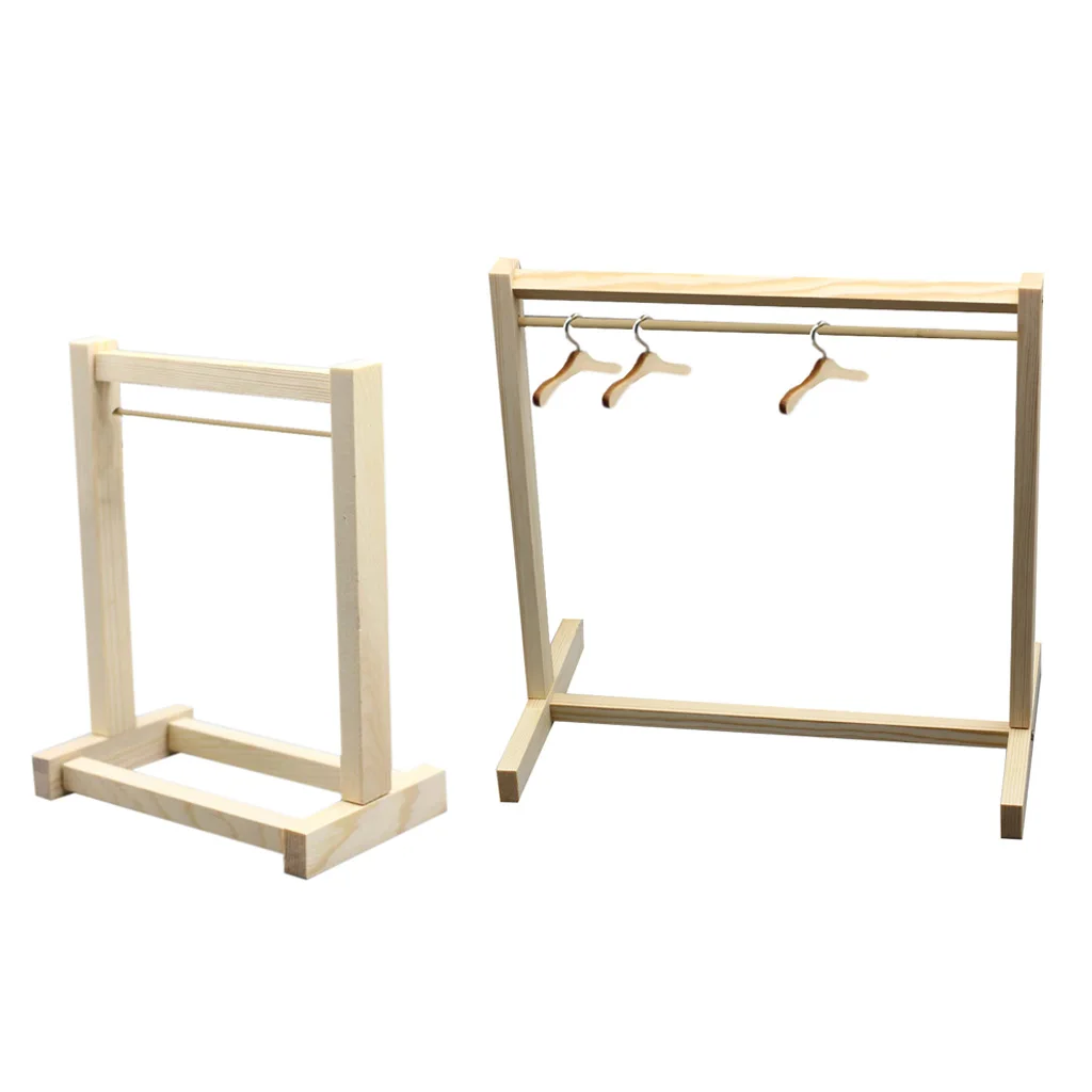 Кукольная деревянная вешалка для одежды Организатор Вешалки кукол Сумочка