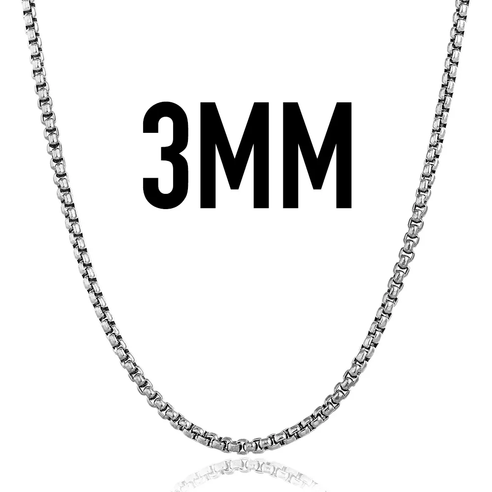 3mm Silver Ожерелье Davieslee для женщин и мужчин, нержавеющая сталь, розовое золото, цветная цепочка, Женское Ожерелье 18-28 дюймов, DKN555 - Окраска металла: 3mm Silver