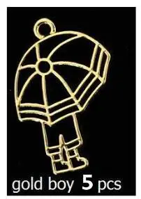 DZ0012-5pcs-boyGD 5 шт. милый кот металлический каркас зонтика мальчик девочка открытый Bezels ювелирные изделия, подвески, аксессуары DIY УФ Украшения из смолы ручной работы ремесла - Цвет: DZ0012-5pcs-boyGD