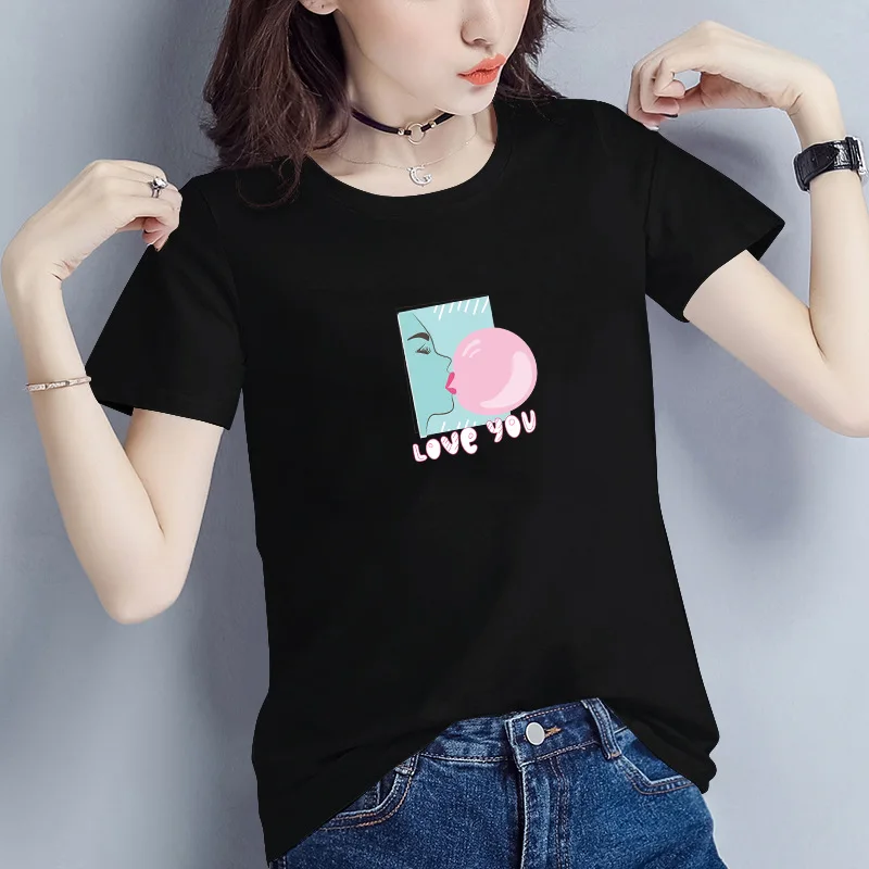 

Popular fashion classic casual breathable cotton short sleeve women's T-shirt