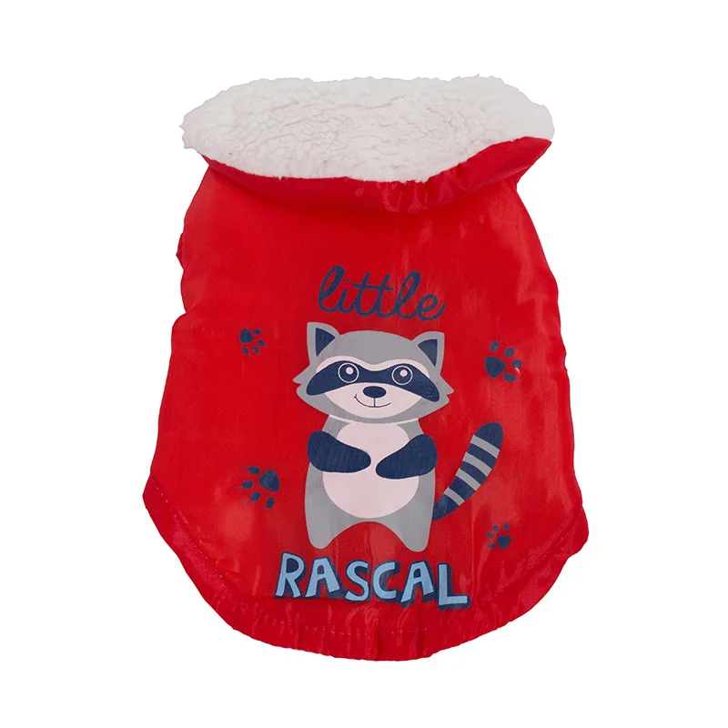 Одежда для маленьких щенков с животным принтом плюс бархатная теплая зимняя