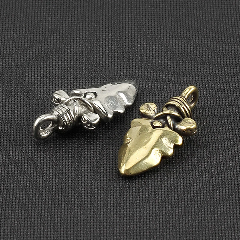 Копье щит латунный нож бусины Зонт веревка шнур стрелка кулон белый Паракорд