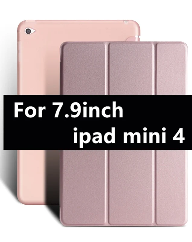 Чехол для ipad 5 Air с откидной подставкой для ipad 2/3/4, полностью умный чехол из искусственной кожи для ipad mini 4, чехол для ipad Air, настольный чехол+ ручка - Цвет: mini4 rose gold