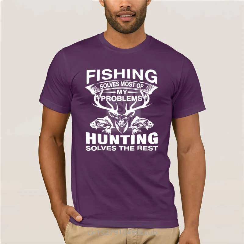 

fashion T-shirt men brand men Funny Fishing Hunting Gift for Hunters quality fashion short sleeve men tshirt