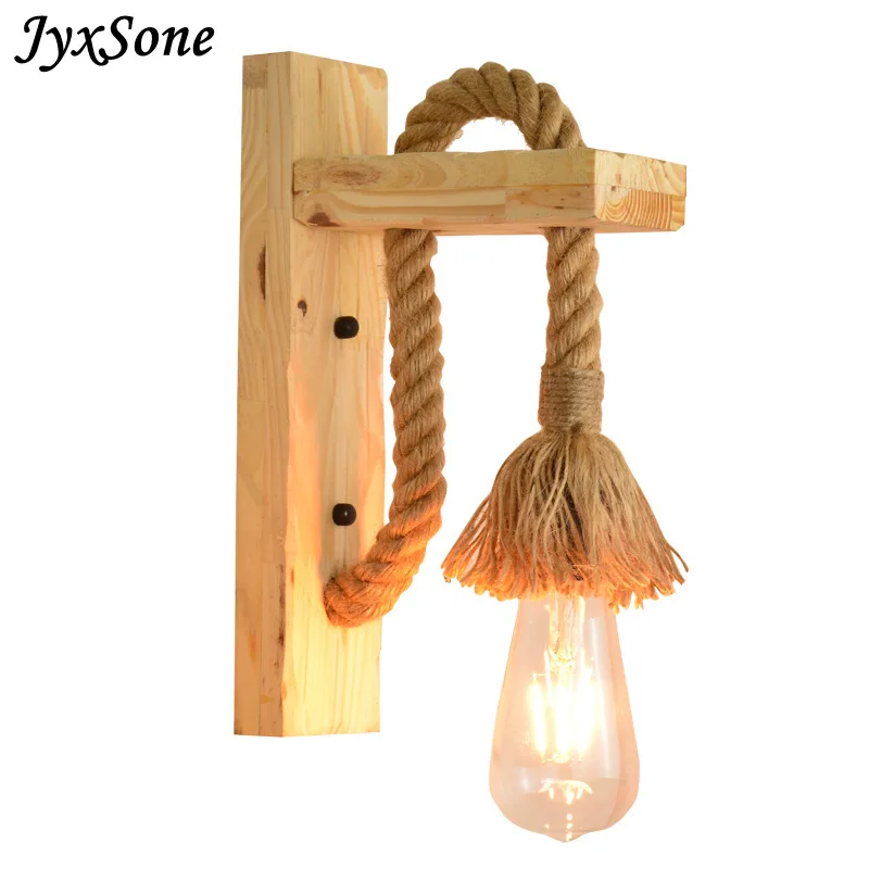Деревянная ностальгическая настенная ретро-лампа интерьер простой затемнитель