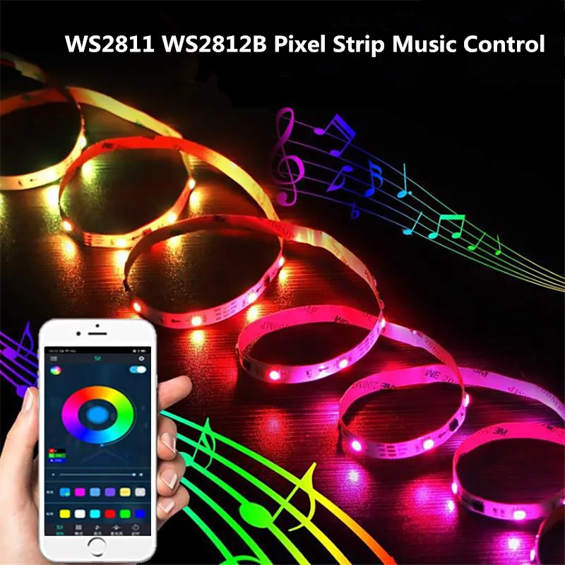 DC 5V 12V 24V Bluetooth светодиодный музыкальный Управление Одиночная/двойная/тремя