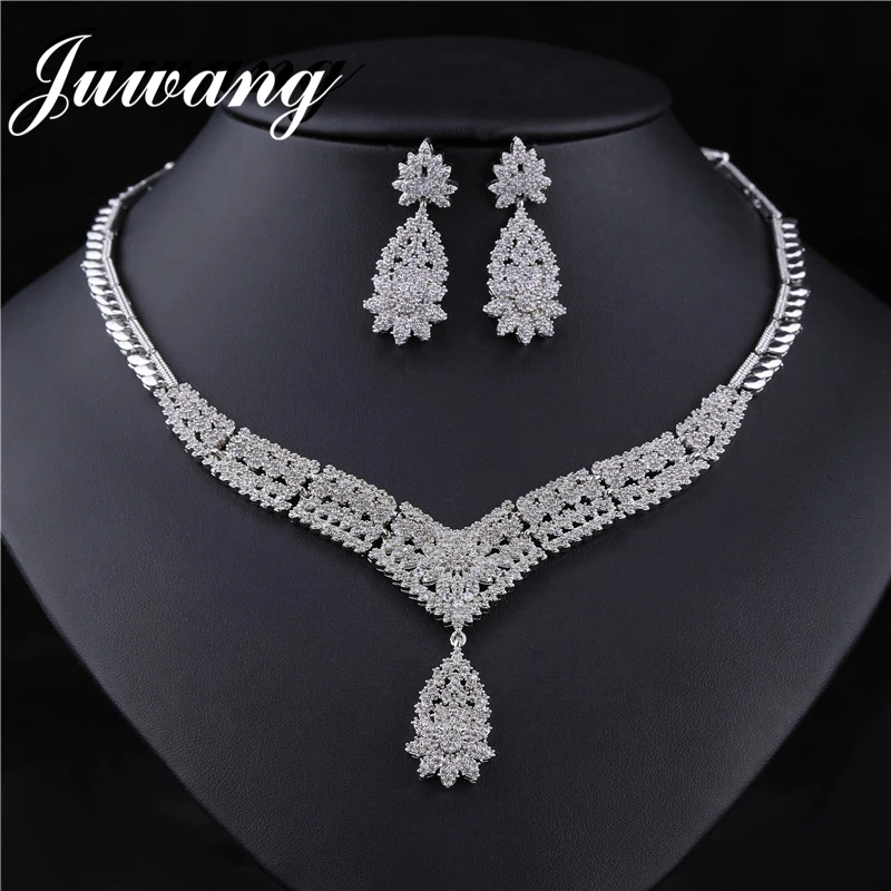 JS18120139 JUWANG, африканские Свадебные ювелирные изделия, Дубай, турецкие ювелирные изделия, романтические цветные дизайнерские ювелирные наборы, ожерелье, Acero Inoxidable Joyeria Mujer - Окраска металла: JS18120139