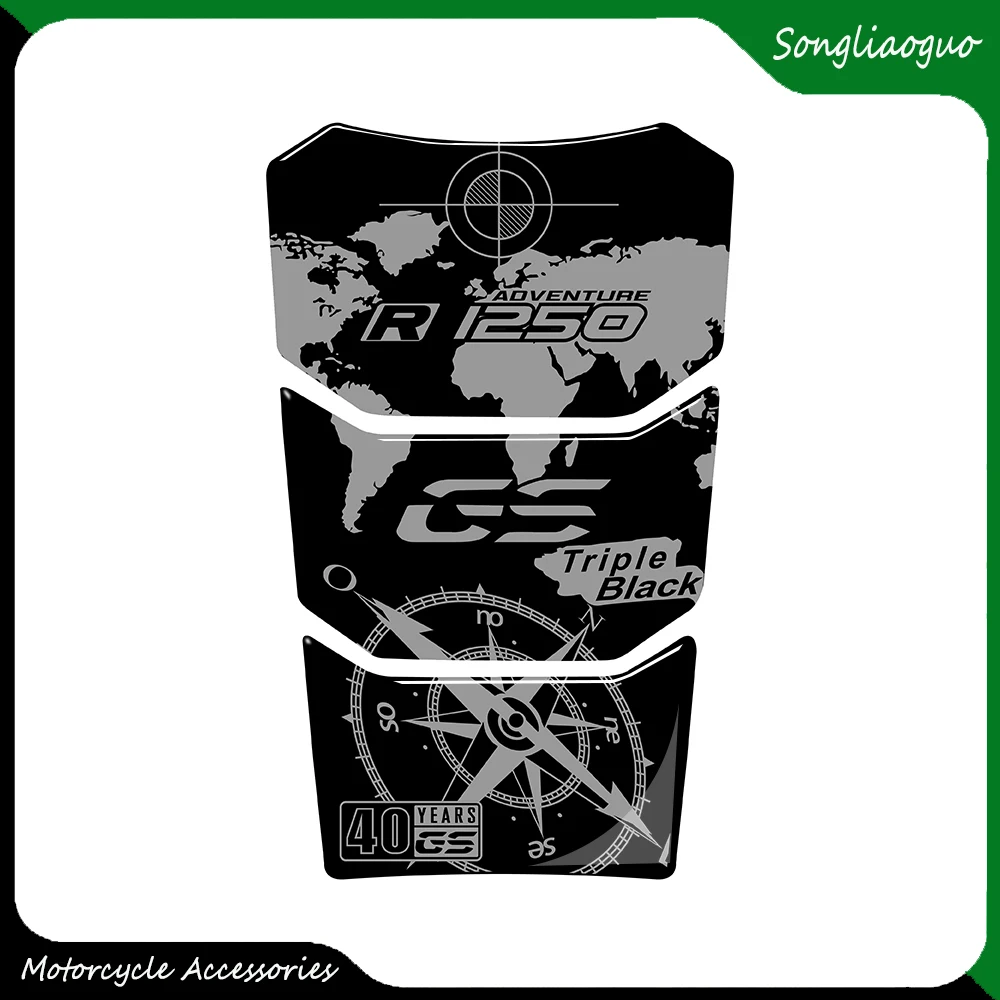 Новая 3D резиновая наклейка на бак мотоцикла протектор 40 лет GS тройной черный для