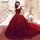 LORIE красное свадебное платье с открытыми плечами Бальные платья 2020 с 3D искусственным кружевом свадебное платье Бесплатная доставка