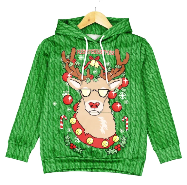 Ugly Christmas Sweater 3D Print Holiday Children's Wear Costume Alpaca Long Sleeve Autumn Winter blouses | Женская одежда