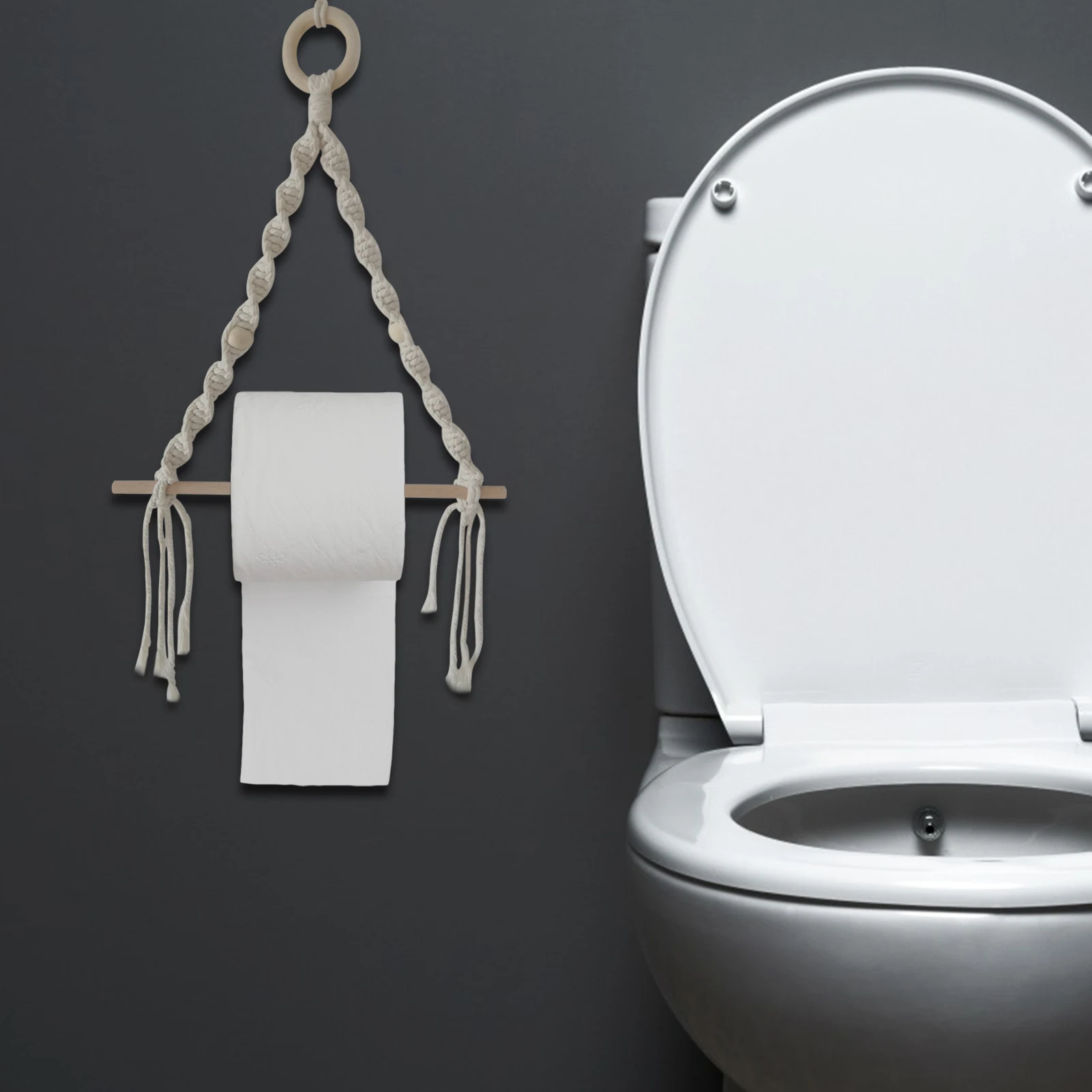 Держатель для туалетной бумаги в скандинавском стиле деревянная палочка