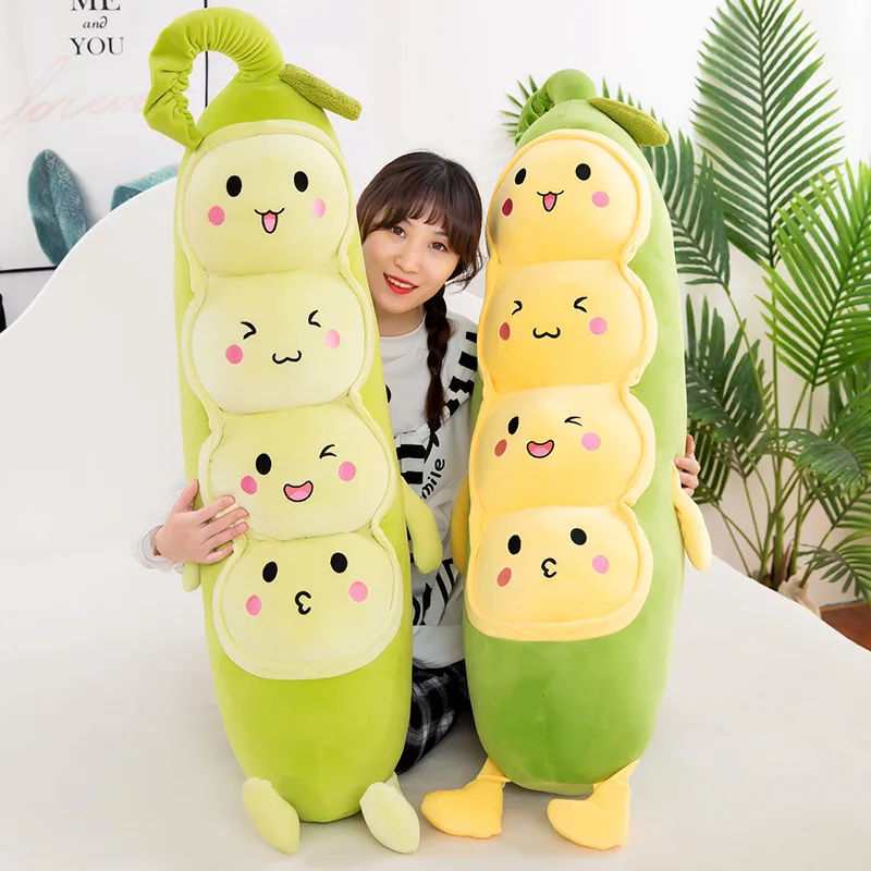 

2 Styles New Peas Plush Toys Cartoon Animal Stuffed Doll Birthday Activity Gift Large Sleep Pillow Sofa Bed Decoration Hot 2021