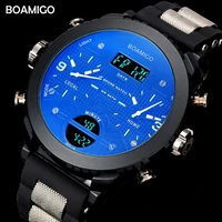 boamigo 3 time zone military sports watches led digital quartz wristwatches erkek kol satleri relogio masculino