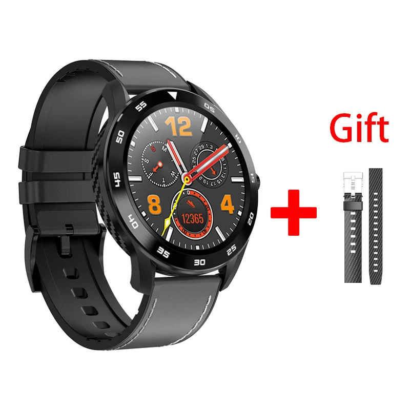 Black-leather Eseed DT98 Смарт-часы для мужчин 300 мАч батарея долгого ожидания Bluetooth Вызов сердечного ритма Смарт-часы для android ios - Цвет: Black-leather