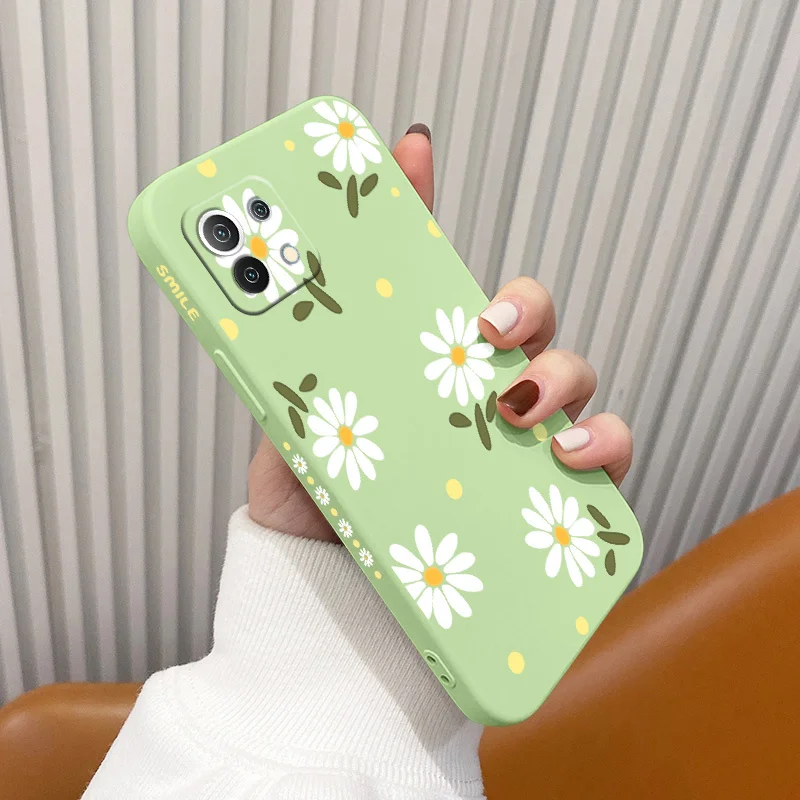 Daisy Liquid Silicone Case For Xiaomi Mi 11 11T 11i 10T 9T Pro Lite 10 10S 9 8 Poco F2 X2 F3 Pro Ultra Thin Phone Cover Case