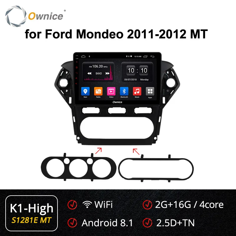 Ownice k3 k5 k6 Android 9,0 4G+ 64G 360 Panorama автомобильный dvd-плеер gps навигация радио для Ford Mondeo 2011-2012 4G DSP оптический - Цвет: S1281-1 k1 high