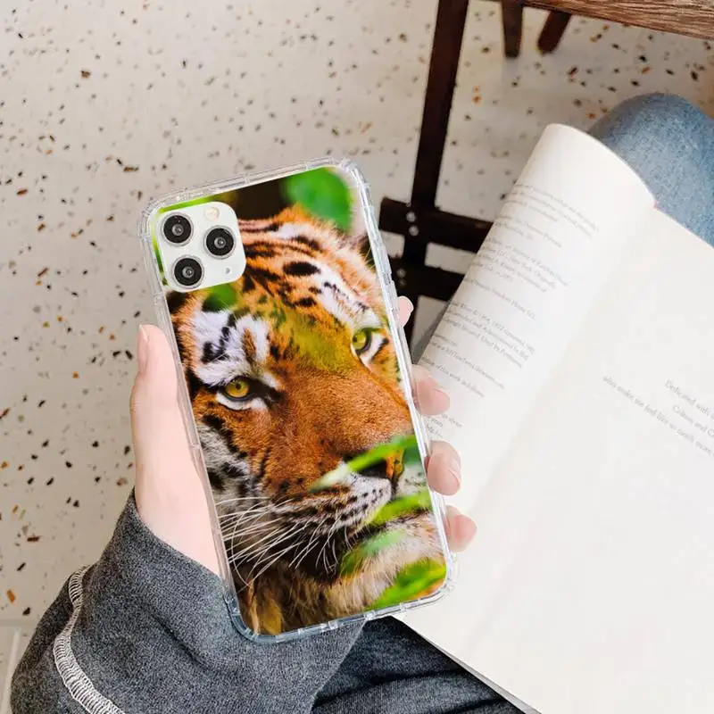 

tiger Ferocious animal king Phone Case Transparent soft For iphone 5 5s 5c se 6 6s 7 8 11 12 plus mini x xs xr pro max