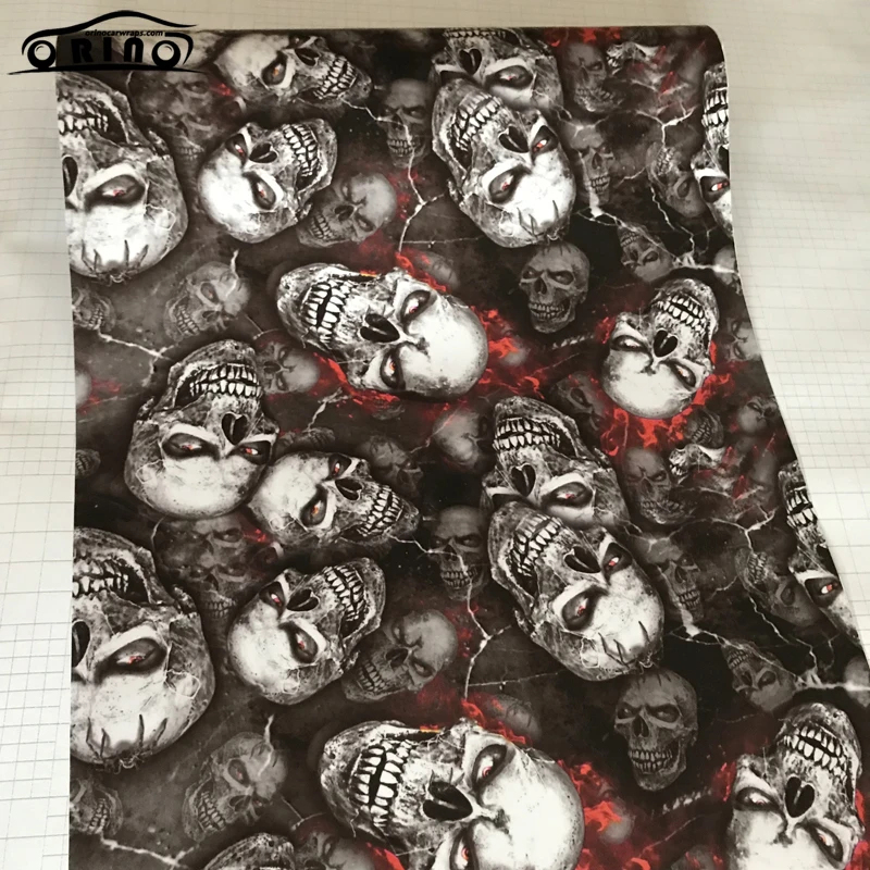 10/20/30/40/50X152CM Adhesive PVC Skull Car Sticker Wrapping Graffiti Bomb Vinyl Film Scooter Motorbike Wrap Foils | Автомобили и