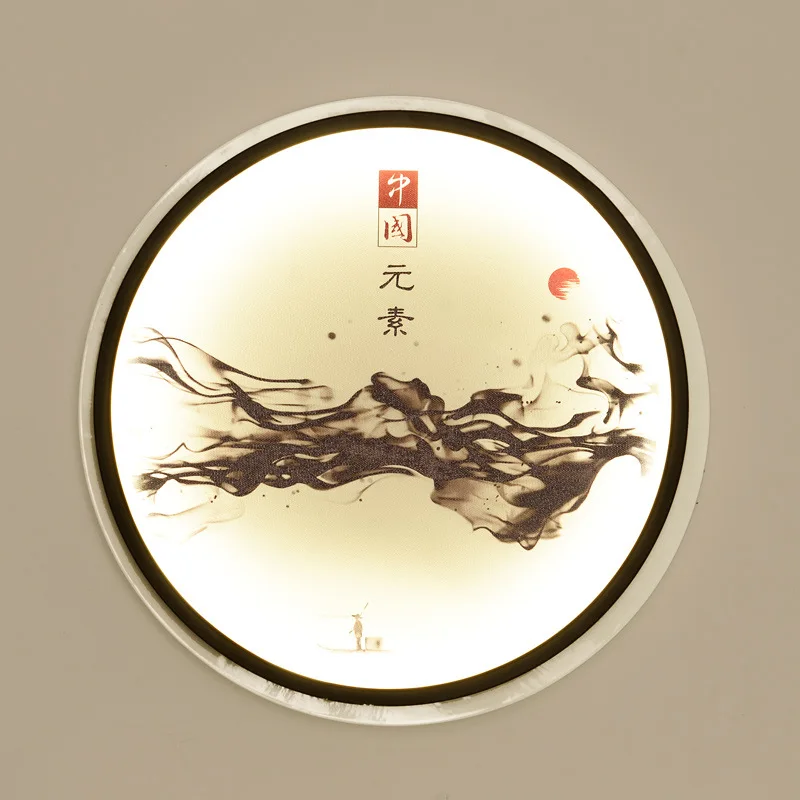 

Chinese Style Wall Lamp Living Room Decoration LED Mural Tea House Zen Chinese Style Aisle Entrance Bedroom Bedside Wall Lamp
