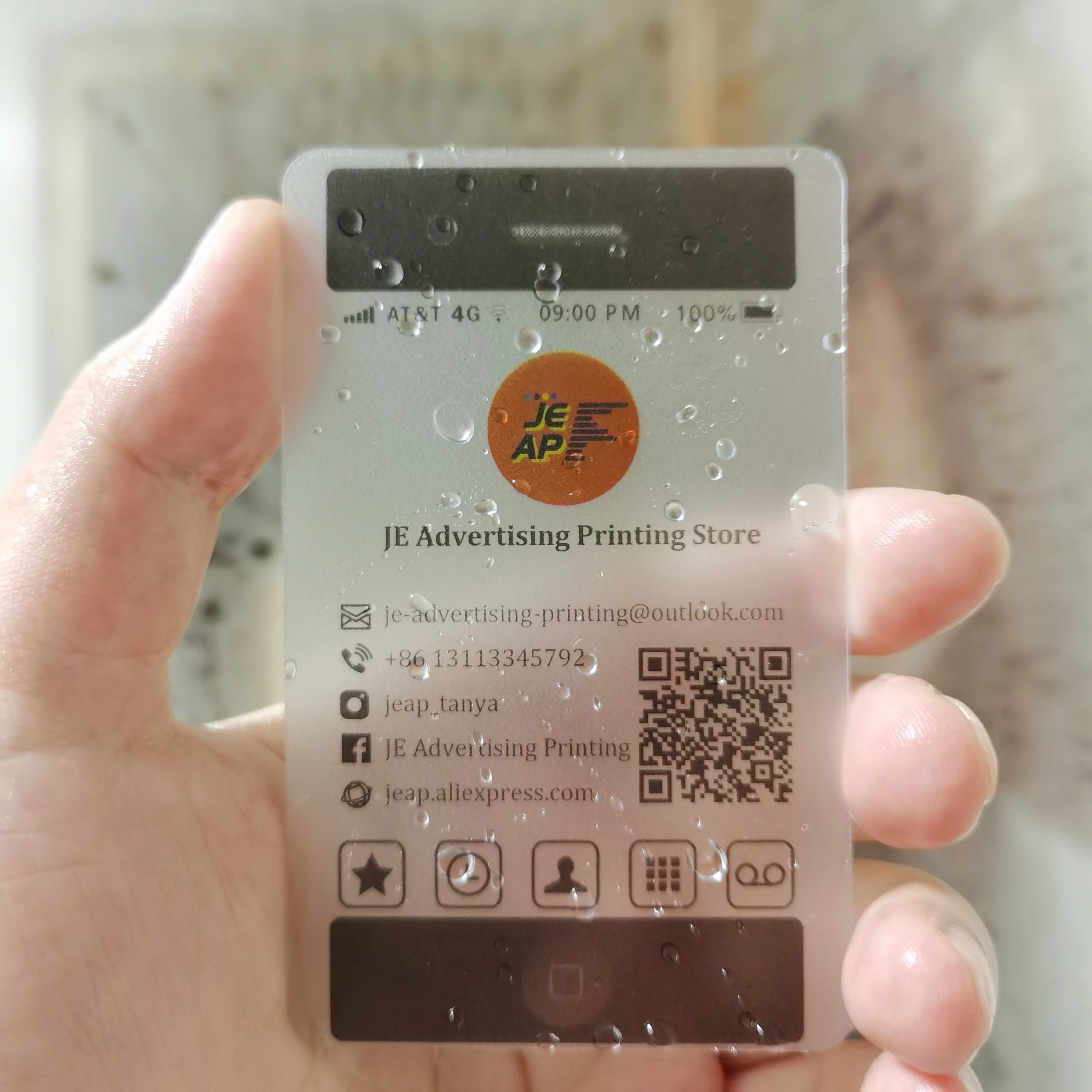 100 шт. INS четкая печать ПВХ визитная карточка прозрачные пластиковые