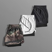 summer asrv two in one fake two piece mens shorts lined with capris reflective pants waterproof double layer basketball pants