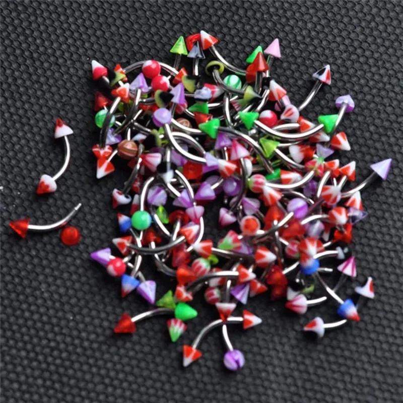 

5Pcs/Lot Navel Surgical Steel Resin Ball Belly Button Rings Mixed Color Navel Bar Piercing Jewelry 4mm Ball