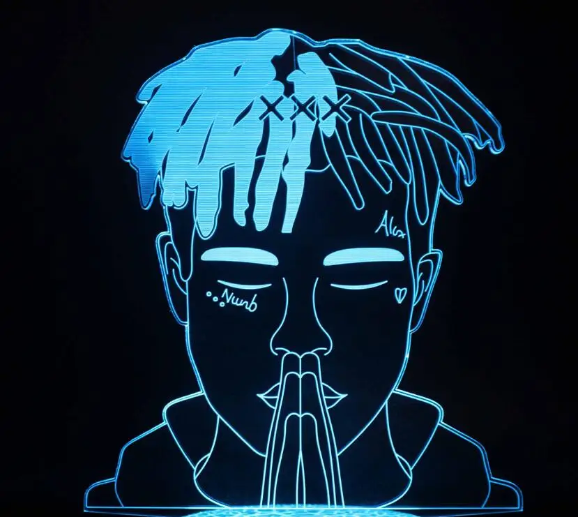 4082 XXX Tentacion The Raper рисунок 3D иллюзия Лампа украшения ночные светильники Jahseh Дуэйн Рикардо Onfroy сувенир подарки для фанатов - Испускаемый цвет: 4082
