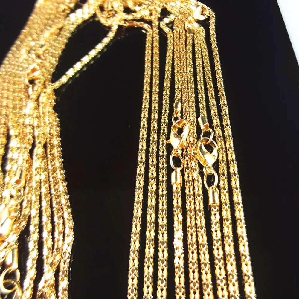 Цепочка ожерелье с застежкой карабином позолоченная/серебряная 16 5 дюйма 50