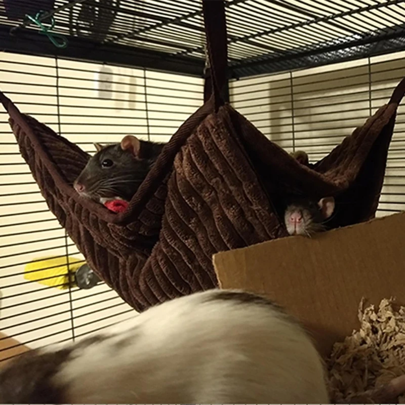 Luxury Double Bunkbed Hamster Hammock Guinea Pigs Sleeping Bed Cage Swing Toys