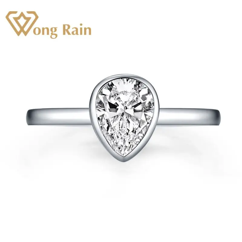 Wong Rain 100% бриллианты с искусственным бриллиантом обручальное кольцо ювелирные