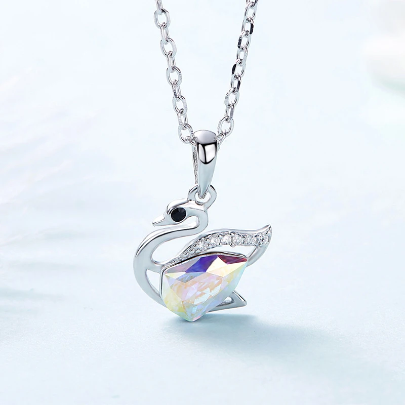 Warme Farben Кристалл от Swarovski серебро 925 пробы ожерелье женщины Кристал в форме лебедя