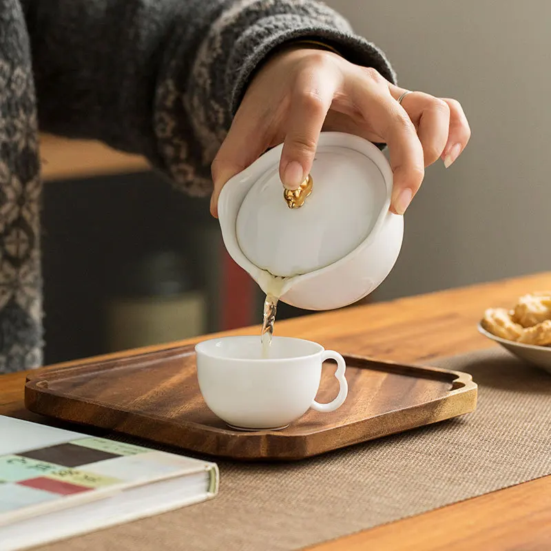 Белый горшок Yunsong милая керамическая белая посуда чаша средний нефрит фарфоровая