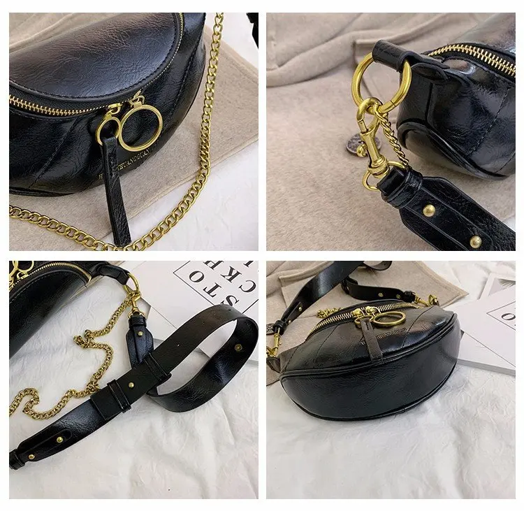 Женская сумка-мессенджер из натуральной кожи с цепочкой весна 2020 | Багаж и сумки