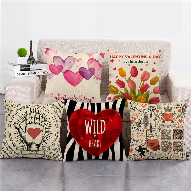 

Single Side Print Sqaure I Love You Mom Imitation Linen Cushion Cover Seat Sofa Throw Pillow Cases Home Decor 45x45cm