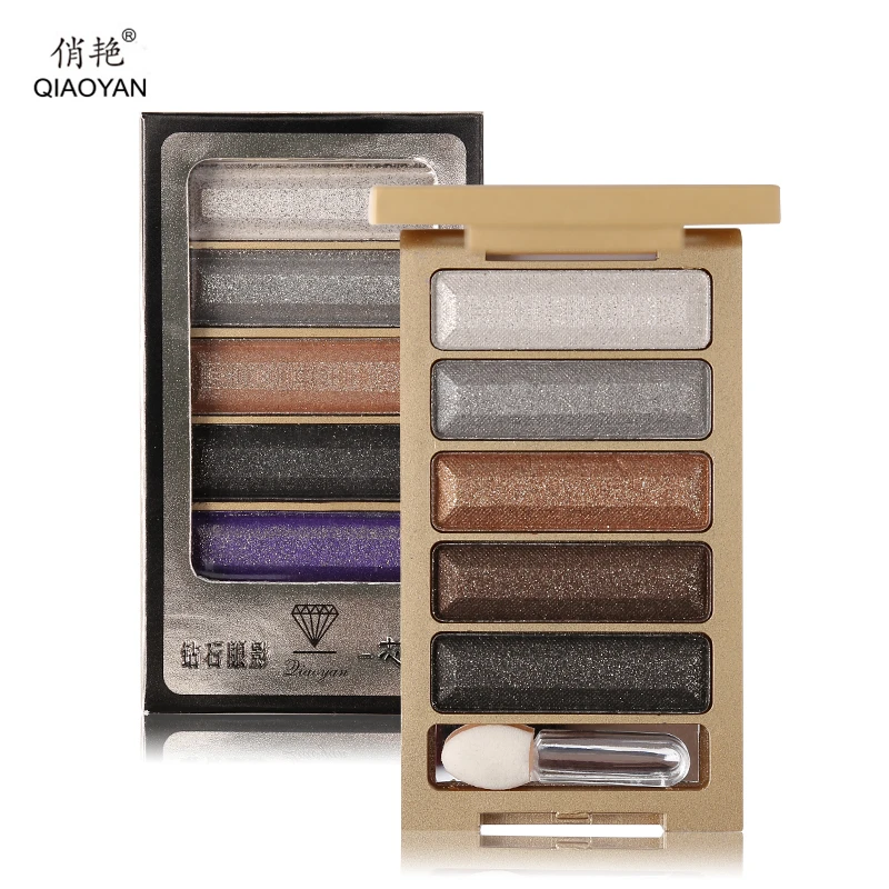 Палитра теней для век 5 цветов|glitter eye shadow|eye shadowdiamond eyeshadow palette |