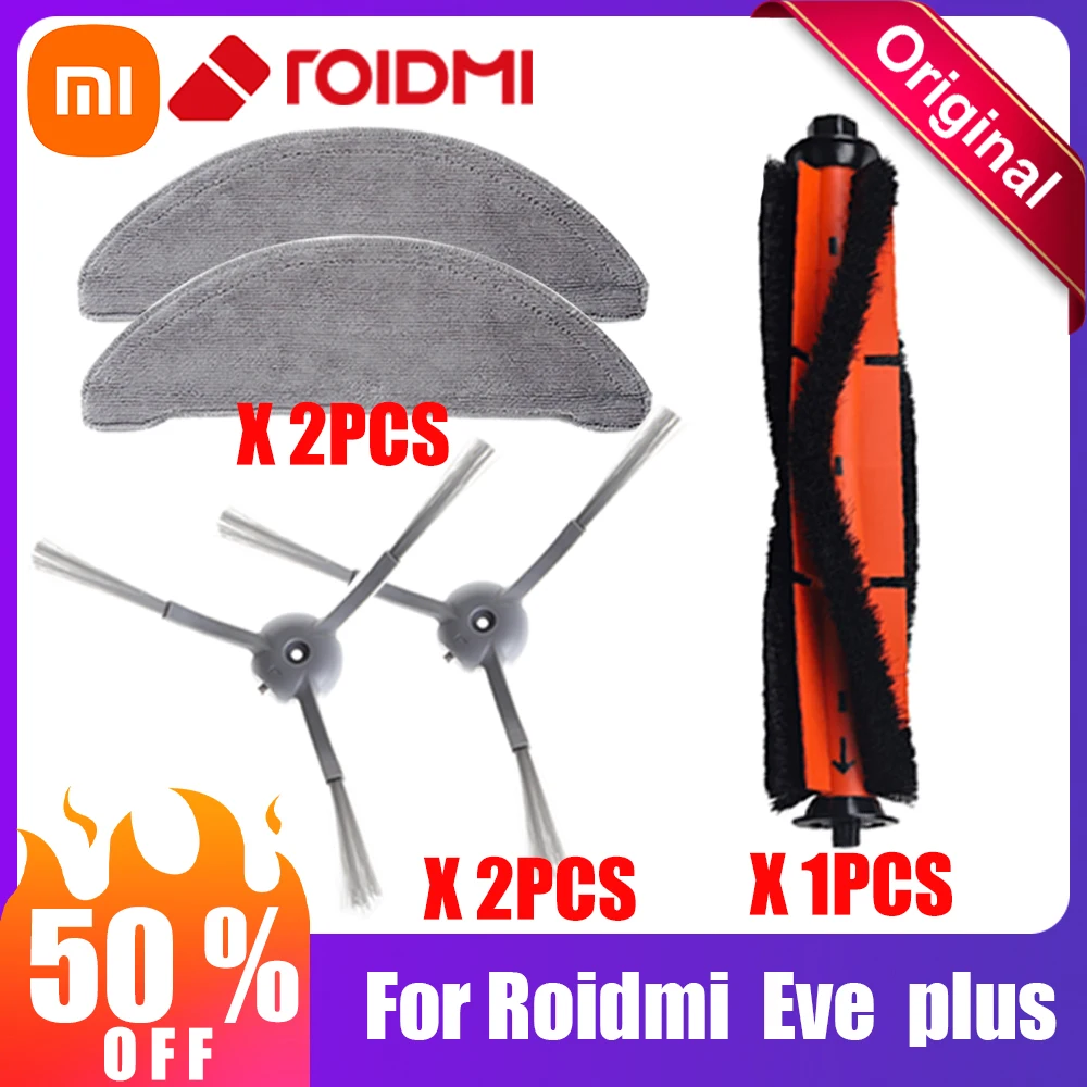 

Оригинал для XiaoMi Roidmi Eve plus основная щетка боковая щетка Швабра Ткань HEPA фильтр мешок для пыли одноразовая Швабра Сменные аксессуары