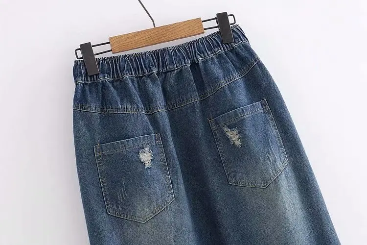 Джинсовая юбка с героями мультфильмов 2019 осенне-зимние женские Лоскутные юбки