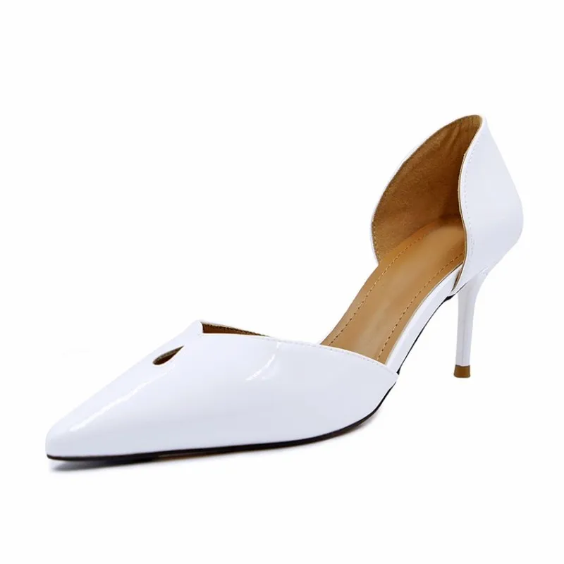 

Hot Spring Women's Pointed Toe Pumps Patent Leather Wedding Party Elegant Sexy Stiletto Zapatos de mujer Zapatillas Mujer Y21-40