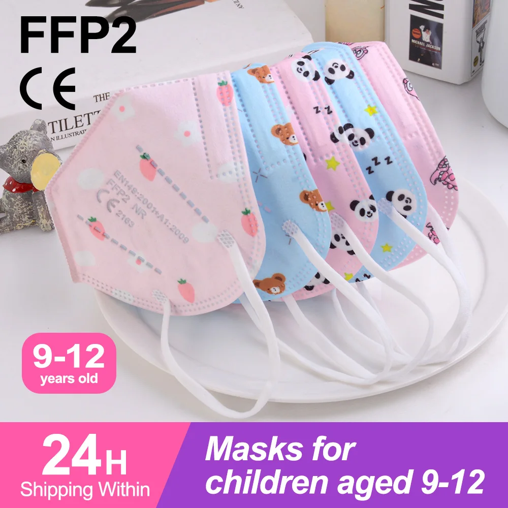 

5 Layer Mascarillas FPP2 Niños 9-12 Years Old FFP2mask Kids KN95 Mask Cute Cartoon Masque Children FFP2 KN95 Mascarilla Infantil